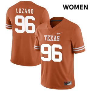 Texas Longhorns Women's #96 Gabriel Lozano Authentic Orange NIL 2022 College Football Jersey CZS17P8C